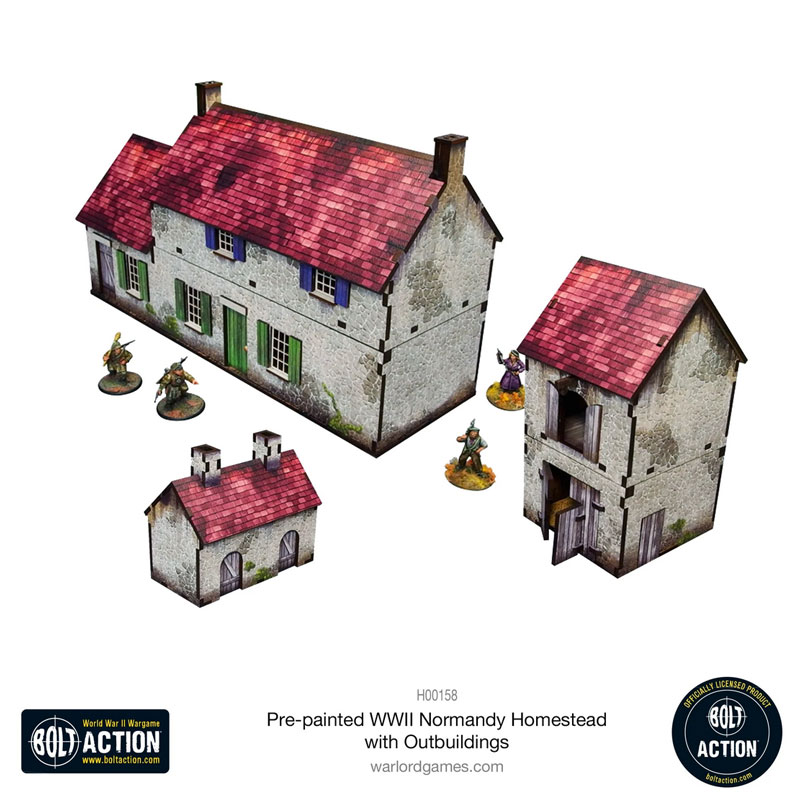 Micro Art Studio WWII Normandy Homestead with Outbuildings
