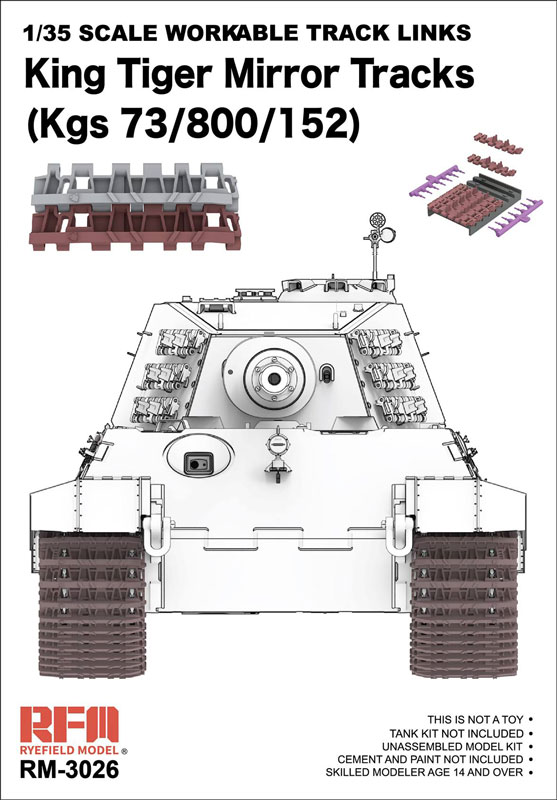 Rye Field Model Sd.Kfz.182 Tiger Ausf.B King Tiger Workable Mirror Track