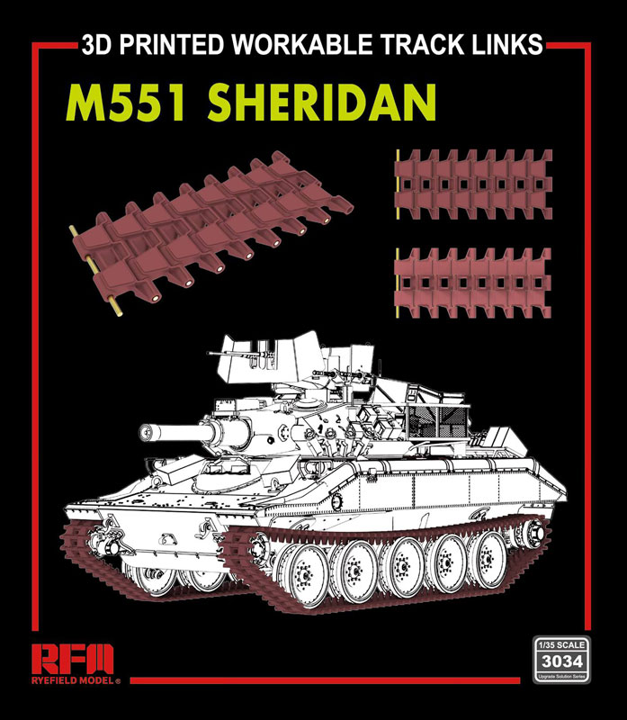 Rye Field M551 Sheridan 3D Printed Workable Track Set