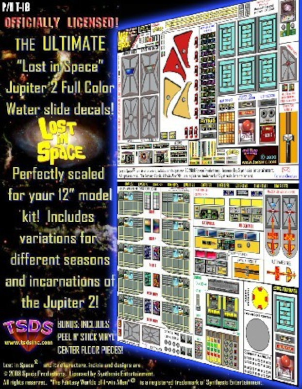 TSDS Lost in Space Jupiter 2 Spaceship Decal Set for PLL 12in Model
