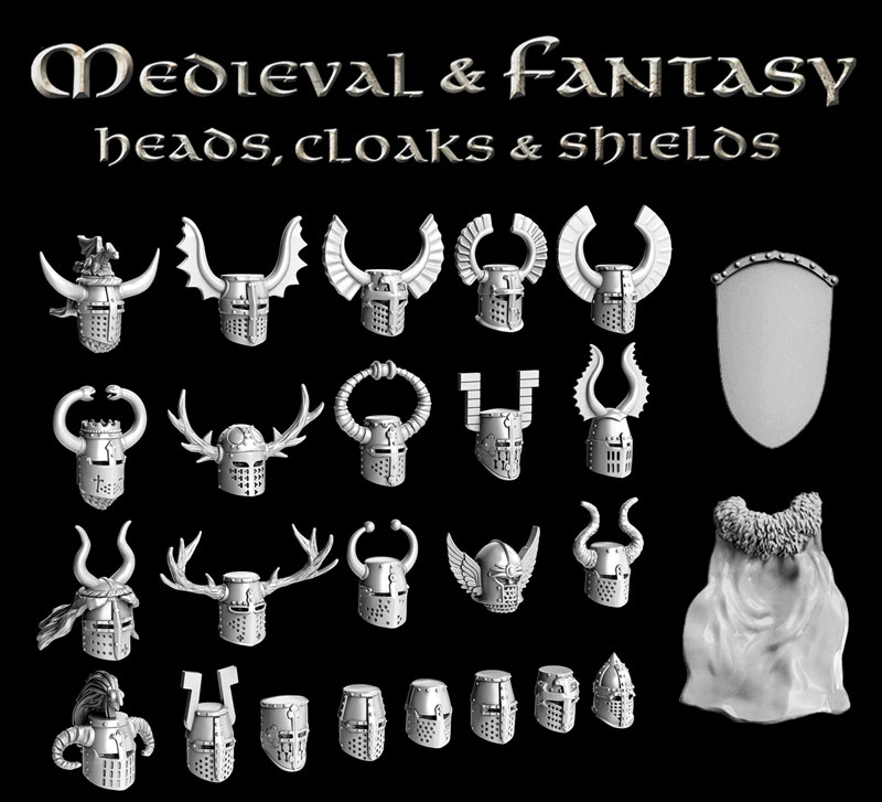 Victrix Medieval & Fantasy Heads, Cloaks & Shields