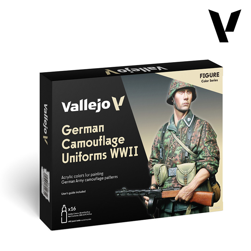 Vallejo WWII German Camouflage Uniforms Model Color Paint Set (16 Colors)