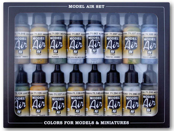 Michigan Toy Soldier Company : Vallejo - Vallejo WWII USAAF Model Air Paint  Set (16 Colors)