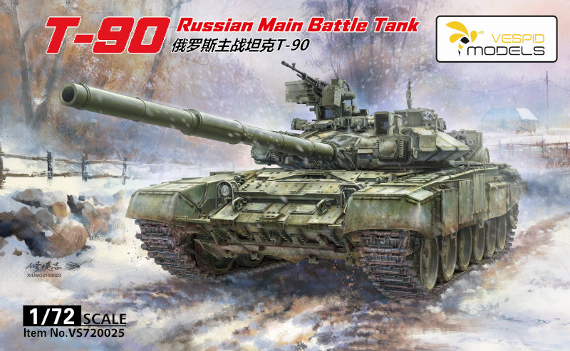 Vespid T-90 Russian Main Battle Tank (3D printed parts + Metal tow cable)