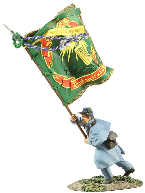 American Civil War: Union Infantry in Overcoat - Irish Brigade Flagbearer Charging No. 1
