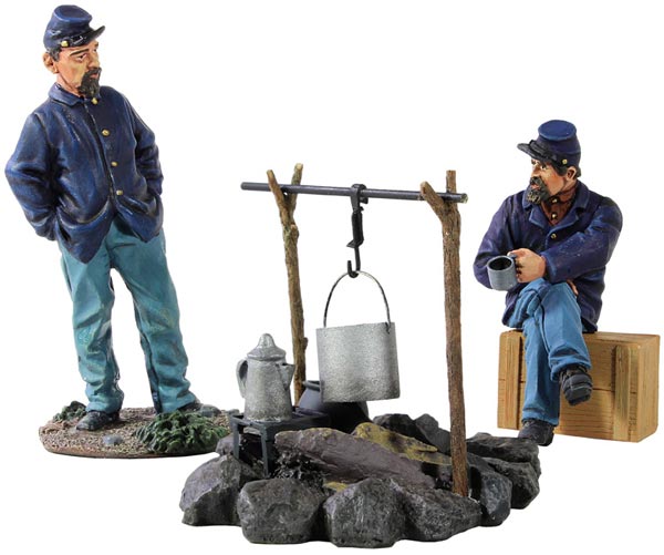 American Civil War: A Cup of Coffee - Two Federal Infantrymen at the Campfire