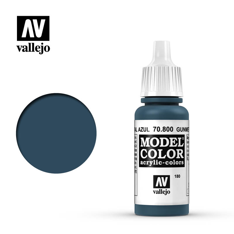 Michigan Toy Soldier Company : Vallejo - Model Color Metallic Gunmetal Blue  17ml Bottle 180