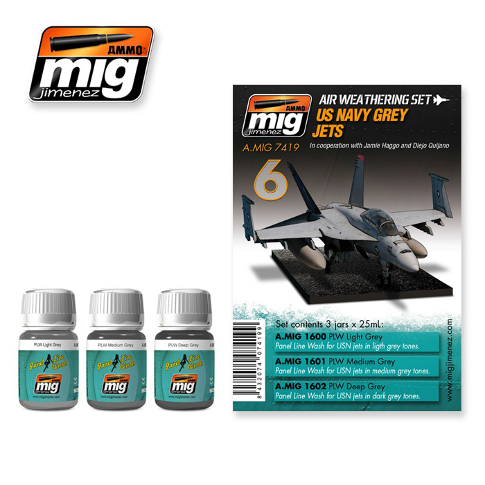 Panel Line Wash Set: US Navy Gray Jets