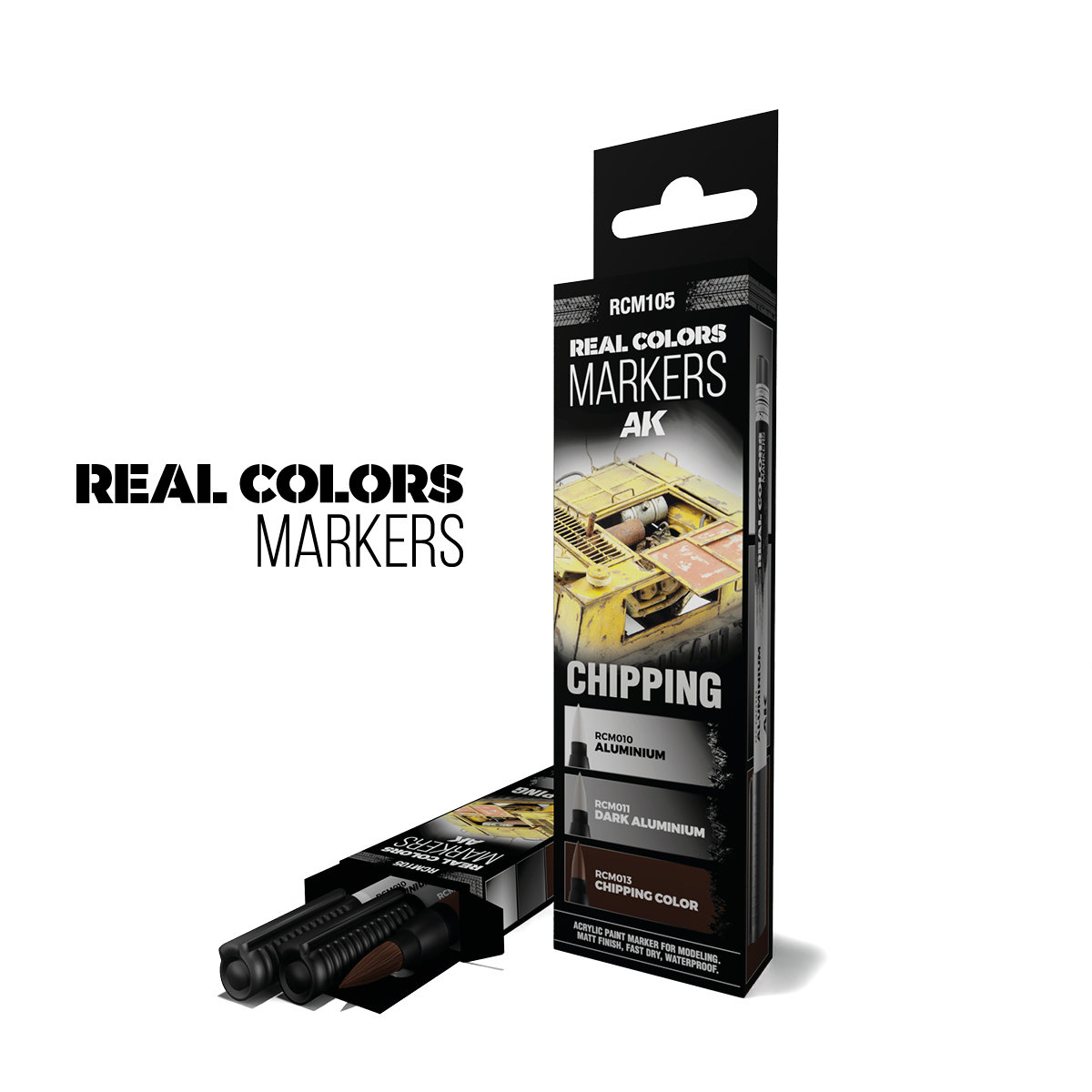Real Colors Acrylic Paint Marker Chipping Set (3)