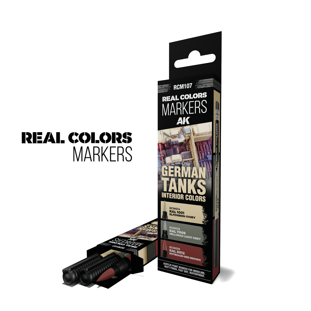 Real Colors Acrylic Paint Marker German Tanks Interior Set (3)