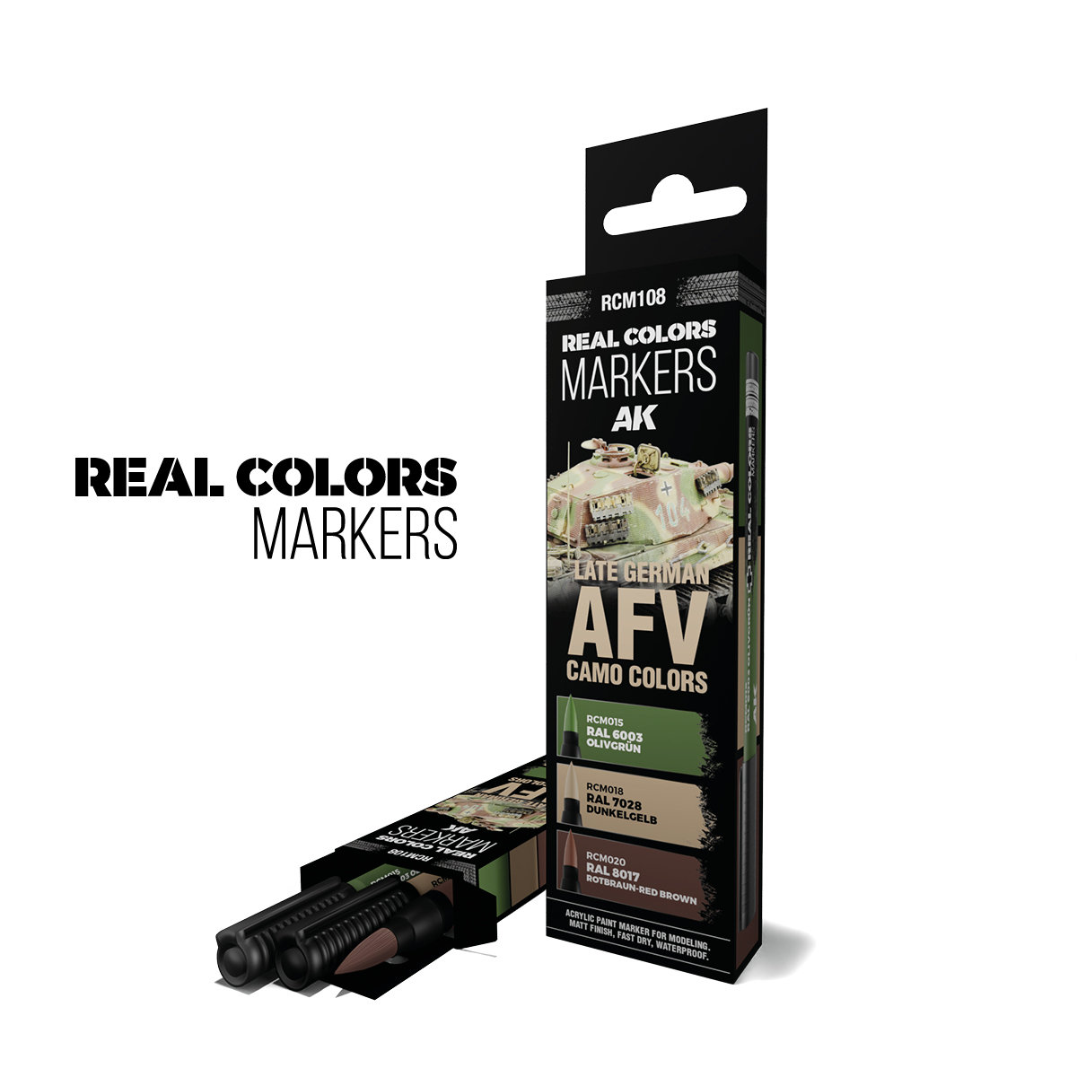 Real Colors Acrylic Paint Marker Late German AFV Camo Set (3)