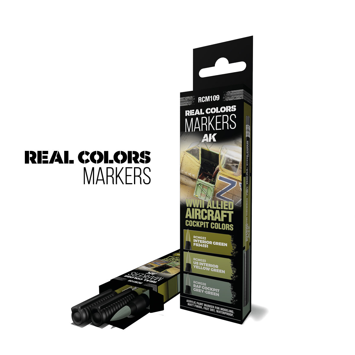 Real Colors Acrylic Paint Marker WWII Allied Aircraft Cockpit Set (3)