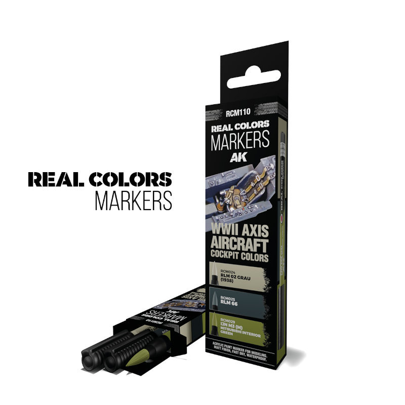 Real Colors Acrylic Paint Marker WWII Axis Aircraft Cockpit Set (3)